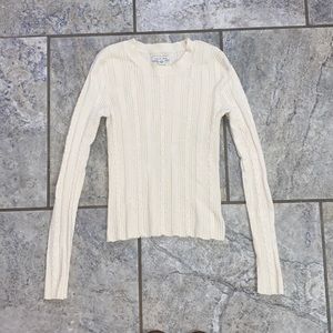 American Eagle Cream Fitted Sweater